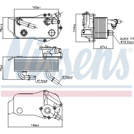 Radiatore raffreddamento olio. cambio automatico Radiatore olio BMW 1 E81 1 E82 1 E87 1 E88 3 E90 3 E91 3 E92 3 E93 X1 E84 1.6 BMW 3 - V (E90), Berlina, 02.2004 - 02.2012 Nissens 90736