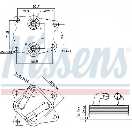 Radiator ulei. ulei motor Oil radiator LEXUS NX II TOYOTA CAMRY HIGHLANDER RAV 4 V 2.5-2.5H 08.17- Nissens 91442