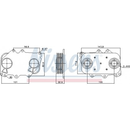Radiatore dell'olio. olio motore Radiatore olio 78x31x144mm adatto. MAN TGL I TGL II TGM I D0834LFL40-D0836LFLAO 01.04- Nissens 91466