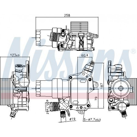 Radiator ulei. ulei motor Oil radiator with housing NISSAN NV250 QASHQAI II 1.5D 11.13- NISSAN QASHQAI II (J11, J11_), Crossover, 11.2013 - Nissens 91194