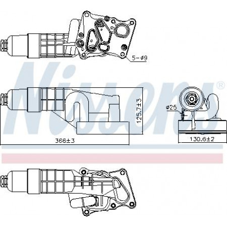Radiator ulei. ulei motor Oil cooler with oil filter housing MERCEDES C C204 C T-MODEL S204 C W204 E A207 E C207 E T-MODEL MERCEDES-BENZ E-CLASS (C207), Compartiment, 01.2009 - 12.2016 Nissens 91197