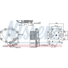 Radiador de óleo. óleo do motor Radiador de óleo 78x54x128mm MERCEDES ATEGO ATEGO 2 LK-LN2 OH UNIMOG VARIO VARIO B667 B6 MERCEDES-BENZ LK/LN2 (814L), 01.1984 - 12.2011 Nissens 91140