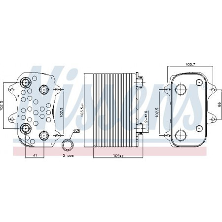 Radiatore di raffreddamento dell'olio. cambio automatico Il radiatore dell'olio è adatto. PORSCHE 911 BOXSTER BOXSTER SPYDER CAYMAN 2.5-3.4 09.96-12.12 PORSCHE 911 (996), Vano, 09.1997 - 09.2005 Nissens 91164