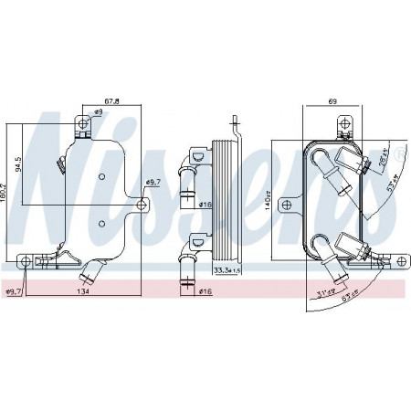 Radiatore di raffreddamento dell'olio. cambio automatico Il radiatore dell'olio è adatto. OPEL CORSA D 1.4 12.09-08.14 OPEL CORSA D (S07), Hatchback, 07.2006 - 08.2014 Nissens 91109