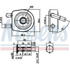 Radiateur de refroidissement d'huile. boite automatique Radiateur d'huile CITROEN C4 C4 GRAND PICASSO I C4 I C4 II C4 PICASSO I DS4 XSAR PEUGEOT 206 SW (2E/K), Tourisme, 07.2002 - Nissens 91102