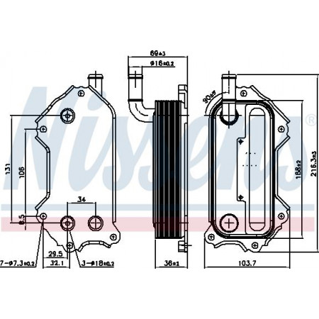 Radiador de óleo. óleo do motor Radiador de óleo LEXUS IS II TOYOTA AURIS AVENSIS COROLLA COROLLA VERSO RAV 4 III RAV 4 IV VERSO 2.0 TOYOTA AVENSIS III (_T27_), Turismo, 02.2009 - 10.2018 Nissens 91117