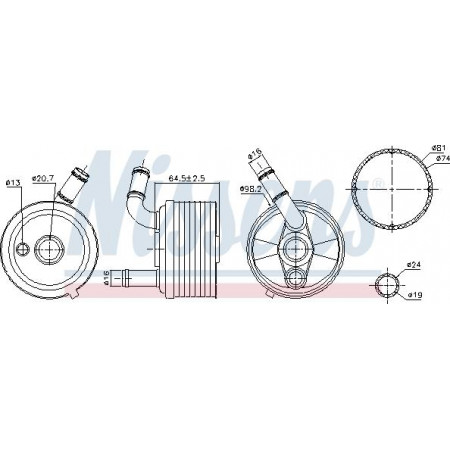 Radiator racire ulei. cutie de viteze automata Oil radiator for gearbox fits. MINI R57 R58 R59 COUNTRYMAN R60 PACEMAN R61 2.0D 0 MINI Countryman I (R60), Crossover, 08.2010 - 10.2016 Nissens 91185