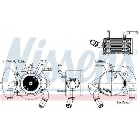 Radiateur de refroidissement d'huile. boîte de vitesses automatique Le radiateur d'huile s'adapte. MITSUBISHI GALANT IX 2.4 10.03- MITSUBISHI GALANT (DJ_, ED_, EF_), Berline, 10.2003 - Nissens 91180
