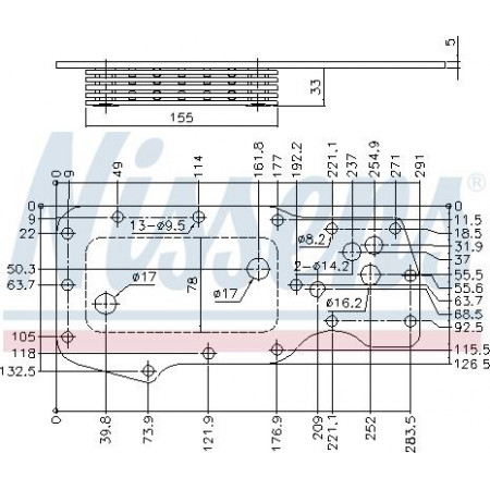 Olie koeler. motorolie Oliekoeler 78x33x155mm DAF LF 45 LF 55 IVECO EUROCARGO I-III BE110C-F4AE3481D 09.0 DAF LF 55 (AE55), 01.2001 - Nissens 91130