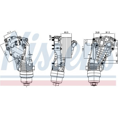 Radiatore dell'olio. olio motore Il radiatore dell'olio con alloggiamento del filtro dell'olio si adatta. BMW 1 F40 2 F45 2 GRAN COUPE F44 2 GRAN TOURER F46 2 GRAN T Nissens 91399