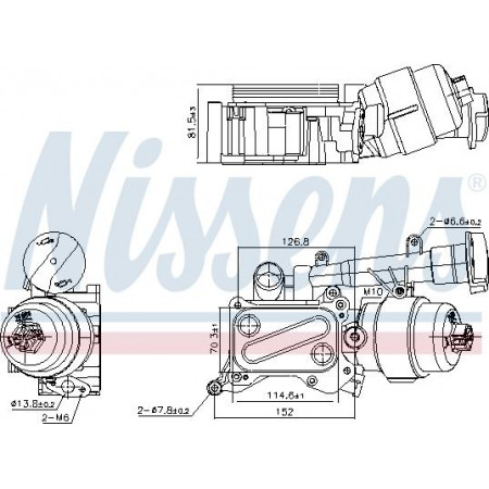 Refroidisseur d'huile. huile moteur Le radiateur d'huile avec boîtier de filtre à huile s'adapte. FIAT 500 500 C 500L DOBLO DOBLO-MINIVAN FIORINO FIORINO-MIN Nissens 91346