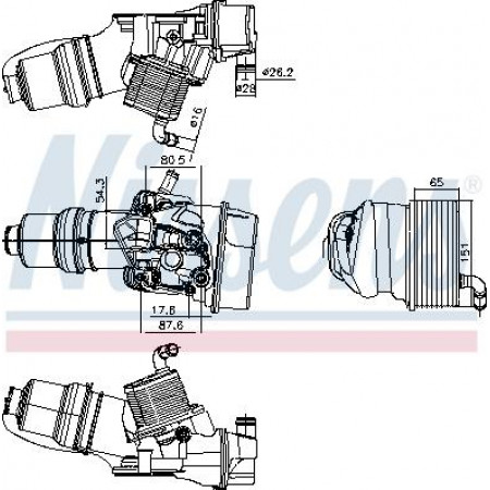 Enfriador de aceite. aceite de motor Radiador de aceite con carcasa de filtro de aceite AUDI A1 A3 A4 B7 A6 C6 TT SEAT ALTEA ALTEA XL EXEO EXEO ST Nissens 91309