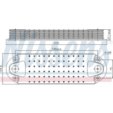 Oil cooler. engine oil Oil radiator 126x37x410mm RVI KERAX PREMIUM 2 VOLVO B11 B9 FM FM II FMX FMX II D11A-330-G9A300 0 Nissens 91308