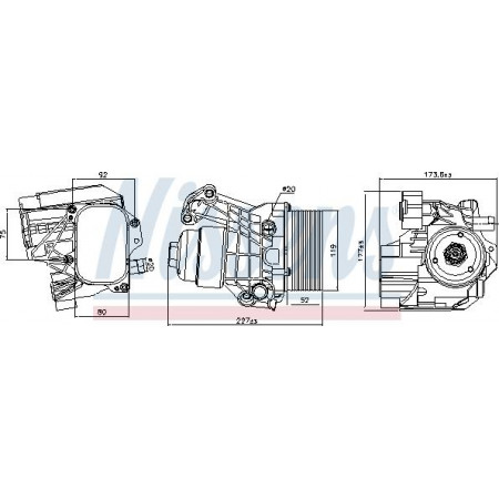 Enfriador de aceite. aceite de motor Radiador de aceite con carcasa de filtro de aceite AUDI A1 A3 Q2 Q3 TT SEAT ALHAMBRA ARONA ATECA IBIZA V LEON SEAT ATECA (KH7, KHP), Crossover, 04.2016 - Nissens 91312