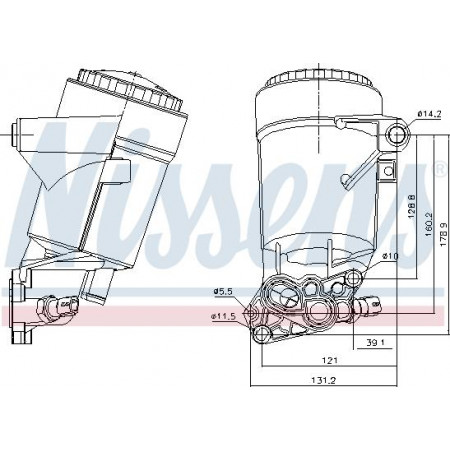 Oil cooler, engine oil Nissens 91338