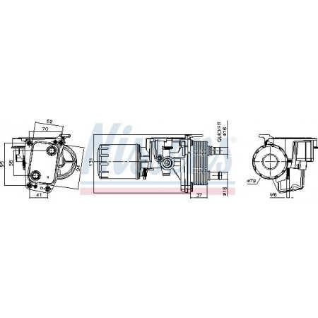 Enfriador de aceite. aceite de motor Radiador de aceite con carcasa de filtro de aceite DS DS 4 DS 5 DS 7 CITROEN C4 GRAND PICASSO II C4 II C4 PICA PEUGEOT 3008 II SUV (MC_, MR_, MJ_, M4_), Crossover, 05.2016 - Nissens 91337