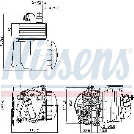Ölkühler. Motoröl Ölkühler mit Ölfiltergehäuse BMW 1 E81 1 E82 1 E87 1 E88 3 E46 3 E90 3 E91 3 E92 3 E93 5 BMW X1 - I (E84), Touring, 03.2009 - 06.2015 Nissens 91323