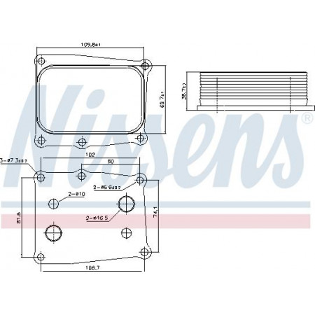 Enfriador de aceite. Aceite de motor Radiador de aceite HONDA CIVIC IX CIVIC X 2,0 08,15- Nissens 91377