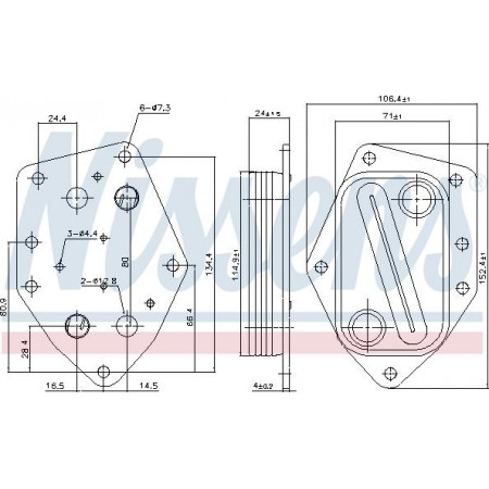 Radiatore dell'olio. olio motore Radiatore olio ALFA ROMEO MITO FIAT 500 500 C 500L PANDA PUNTO LANCIA YPSILON 0.9-0.9CNG 05.11- FIAT PANDA III (312_, 319_), Hatchback, 02.2012 - Nissens 91296