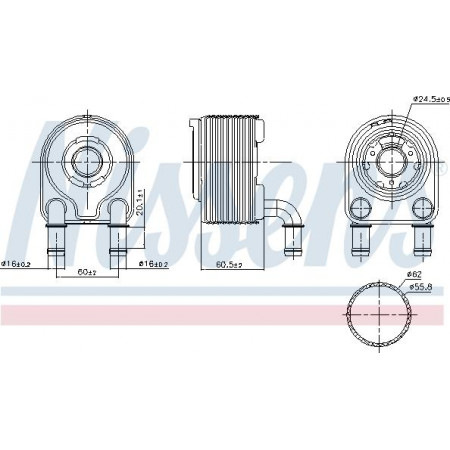 Ölkühler. Motoröl Ölkühler RENAULT GRAND SCENIC III MEGANE MEGANE III SCENIC III 1.4 02.09- RENAULT MEGANE III (BZ0/1_, B3_), Schrägheck, 11.2008 - Nissens 91249