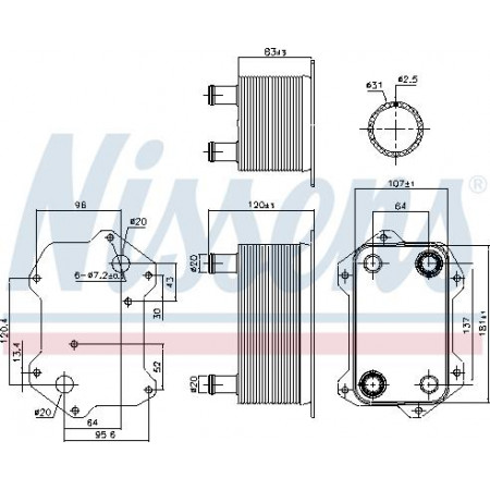 Radiatore dell'olio. olio motore Radiatore olio AUDI R8 R8 SPYDER 4.2 04.07-07.15 AUDI R8 II (427, 429), Spider, 02.2010 - 07.2015 Nissens 91269