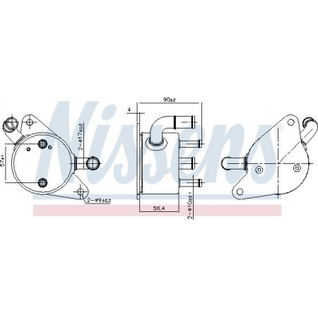 Radiator ulei. ulei motor Oil radiator with housing MAZDA 3 5 2.0 12.08- MAZDA 3 (BL), Hatchback, 12.2008 - 09.2014 Nissens 91284