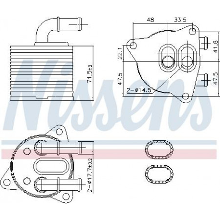 Ölkühler. Motoröl Ölkühler VOLVO S60 II V60 I ​​​​XC40 XC60 I 1.5-2.0H 09.13- VOLVO XC60 (156), 05.2008 - Nissens 91286