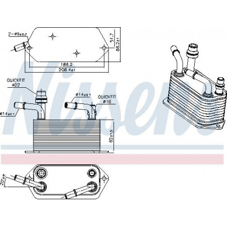 Ölkühler. Motoröl Ölkühler LAND ROVER RANGE ROVER III 3.6D 04.06-08.12 LAND ROVER RANGE ROVER III (L322), Crossover, 03.2002 - 12.2012 Nissens 91283