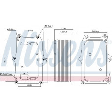 Oil cooler. engine oil Oil cooler 130x73x195mm MERCEDES ACTROS MP4 - MP5 ANTOS AROCS ATEGO 3 CITARO O 530 MERCEDES-BENZ ANTOS (963-0-C), 07.2012 - Nissens 91233