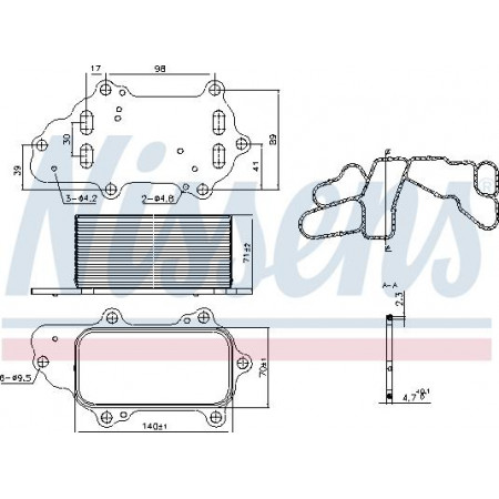 Enfriador de aceite. aceite motor Radiador de aceite CHRYSLER 300C JEEP GRAND CHEROKEE GRAND CHEROKEE IV LANCIA THEMA 3.0D 09.05- CHRYSLER 300C (LX), Sedan, 09.2010 - Nissens 91225