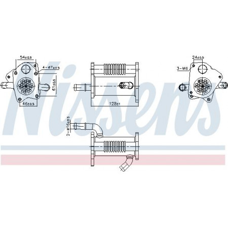 Radiator. recirculare gaze de esapament Exhaust gases radiator DACIA DOKKER DOKKER EXPRESS-MINIVAN DUSTER DUSTER-SUV LODGY Nissens 989446