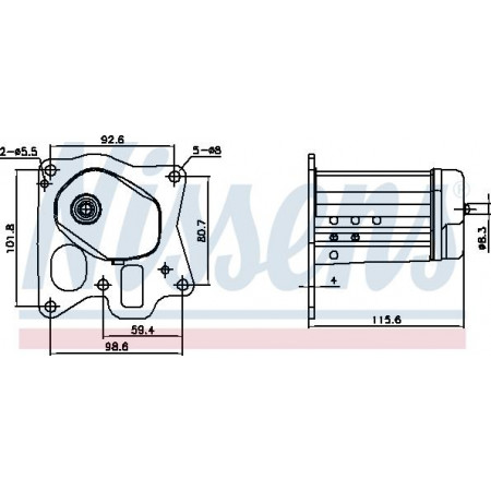 Radiator. recirculare gaze de esapament Exhaust gases radiator fits. ALFA ROMEO GIULIETTA MITO FIAT DUCATO FREEMONT SEDICI OPEL Nissens 989455