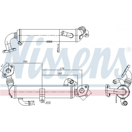 Radiator. uitlaatgasrecirculatie Uitlaatgasradiator OPEL ASTRA H ASTRA H GTC COMBO TOUR COMBO-MINIVAN CORSA C M Nissens 989434