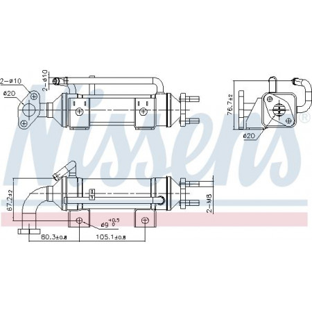 Radiator. uitlaatgasrecirculatie Uitlaatgasradiator FORD RANGER MAZDA BT-50 2.5D-3.0D 05.06-12.15 Nissens 989435