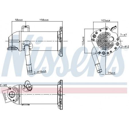 Radiator. uitlaatgasrecirculatie Uitlaatgasradiator FORD RANGER TOURNEO CUSTOM V362 TRANSIT CUSTOM V362 TRANSIT Nissens 989431