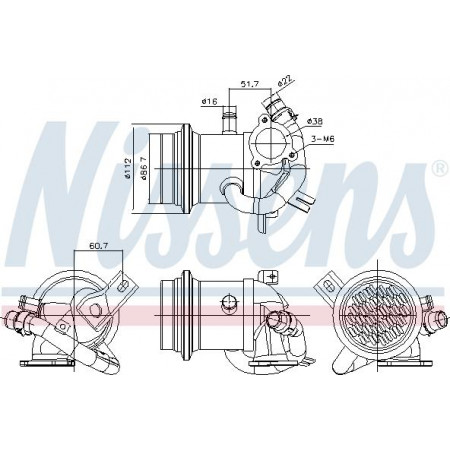 Radiator. uitlaatgasrecirculatie Uitlaatgasradiator AUDI A1 SEAT IBIZA IV IBIZA IV SC IBIZA IV ST TOLEDO IV SKO Nissens 989424