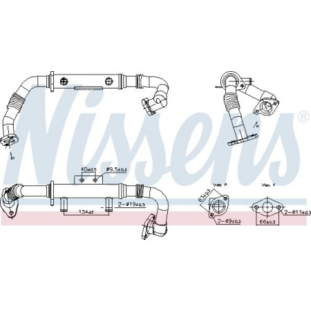 Radiator. uitlaatgasrecirculatie Uitlaatgassen radiateur past erop. NISSAN NP300 NAVARA PATHFINDER III 2.5D 01.05- Nissens 989428