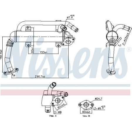 Radiador. recirculação dos gases de escape Radiador dos gases de escape SEAT CORDOBA IBIZA III IBIZA IV IBIZA IV SC SKODA FABIA II Nissens 989397