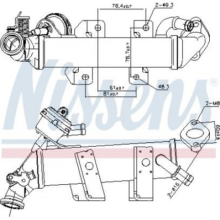 Radiator. recirculare gaze de esapament Exhaust gases radiator NISSAN NV400 PRIMASTAR QASHQAI I X-TRAIL X-TRAIL II OPEL MO Nissens 989389