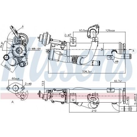 Radiator. uitlaatgasrecirculatie Uitlaatgasradiator AUDI A4 B7 A6 C6 2.0D 07.04-08.11 Nissens 989329