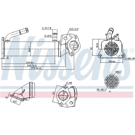 Radiateur, uitlaatgasrecirculatie Nissens 989321