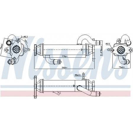 Radiator. uitlaatgasrecirculatie Uitlaatgasradiator FIAT DUCATO 2.3D 07.06- Nissens 989328