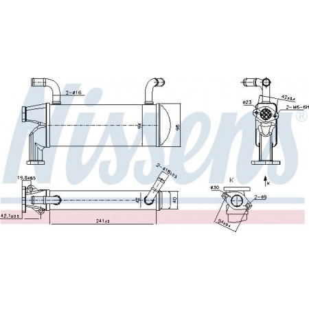 Radiator. uitlaatgasrecirculatie Uitlaatgasradiator VW AMAROK CRAFTER 30-35 CRAFTER 30-50 2.0D 09.10- Nissens 989327
