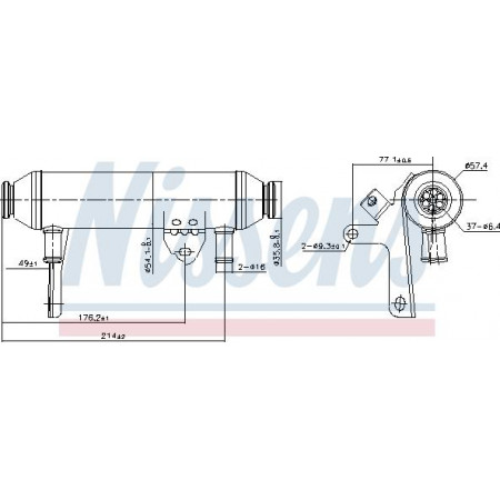 Radiator. uitlaatgasrecirculatie Uitlaatgasradiator FIAT DOBLO DOBLO-MINIVAN IDEA LANCIA MUSA 1.9D 10.01- Nissens 989292