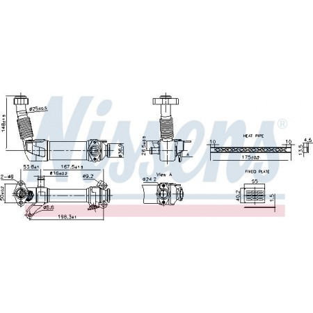 Kühler. Abgasrückführung Abgaskühler BMW 1 E87 3 E46 3 E90 3 E91 3 E92 3 E93 5 E60 5 E61 7 E65 E Nissens 989280