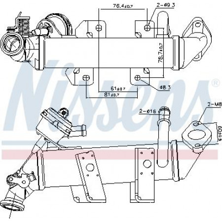 Radiateur, uitlaatgasrecirculatie Nissens 989287