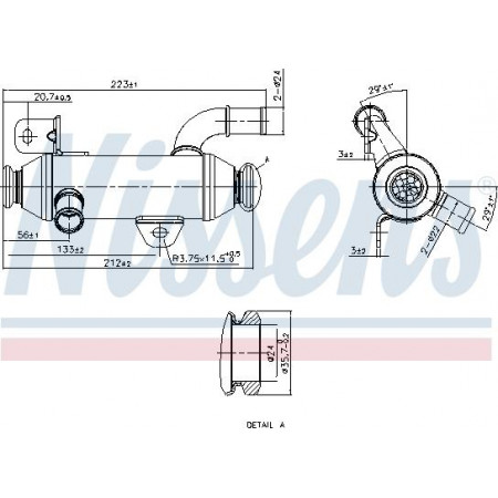 Radiateur, uitlaatgasrecirculatie Nissens 989279