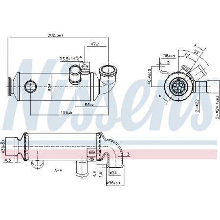 Radiator. uitlaatgasrecirculatie Uitlaatgasradiator CITROEN C1 C2 C2 ENTERPRISE C3 I C3 PLURIEL NEMO NEMO-MINIV Nissens 989276