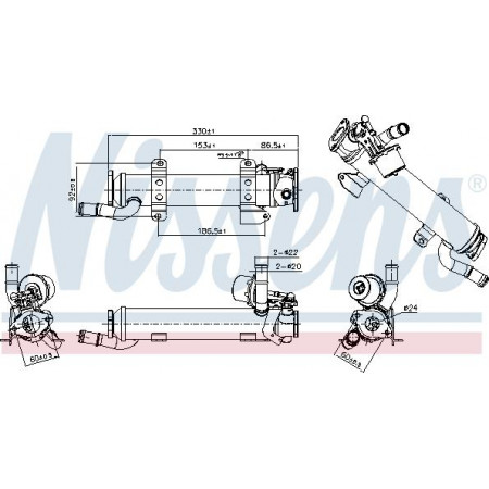 Radiator. uitlaatgasrecirculatie Uitlaatgasradiator ABARTH 124 SPIDER AUDI A3 TT SEAT ALTEA ALTEA XL LEON TOLED Nissens 989277