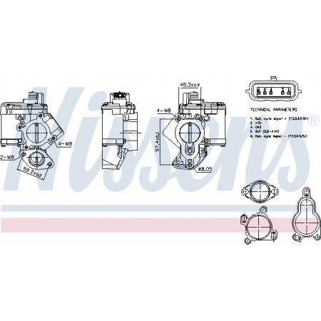 AGR-Ventil AGR-Ventil NISSAN NV400 PRIMASTAR QASHQAI I QASHQAI II X-TRAIL II X-TRAIL III OPEL MOVANO B VIVARO A RENAULT ESP Nissens 98463
